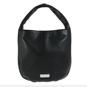 MARC JACOBS  Q HILLIER BLACK ITALIAN LEATHER ZIPPERED SNAKESKIN BAG